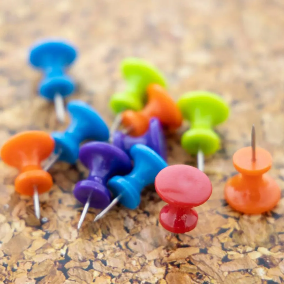BAZIC Push Pins Jumbo Assorted Color (25/Pack)