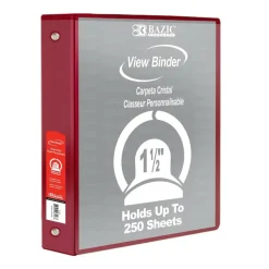 BAZIC® 3 Ring View Binder with Pockets, 6ct.