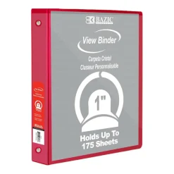 BAZIC® 3 Ring View Binder with Pockets, 6ct.