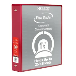 BAZIC® 3 Ring View Binder with Pockets, 6ct.