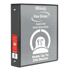 BAZIC® 3 Ring View Binder with Pockets, 6ct.