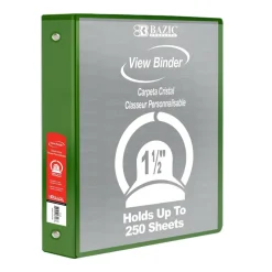 BAZIC® 3 Ring View Binder with Pockets, 6ct.