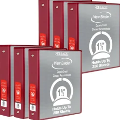 BAZIC® 3 Ring View Binder with Pockets, 6ct.