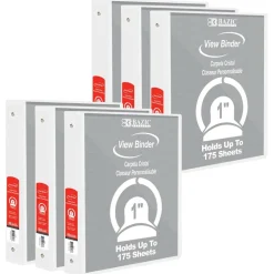 BAZIC® 3 Ring View Binder with Pockets, 6ct.