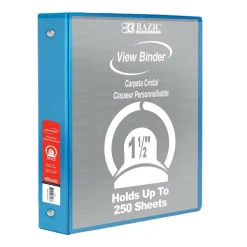 BAZIC® 3 Ring View Binder with Pockets, 6ct.