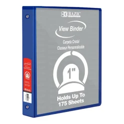 BAZIC® 3 Ring View Binder with Pockets, 6ct.
