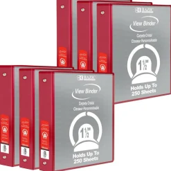 BAZIC® 3 Ring View Binder with Pockets, 6ct.