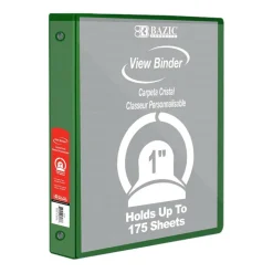 BAZIC® 3 Ring View Binder with Pockets, 6ct.