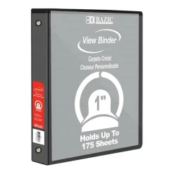 BAZIC® 3 Ring View Binder with Pockets, 6ct.