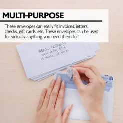 BAZIC #6 3/4 Security White Envelopes, Self-Seal, 55 Count