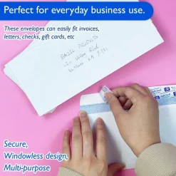 BAZIC #6 3/4 Security White Envelopes, Self-Seal, 30 Count