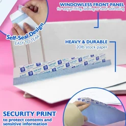 BAZIC #10 Security White Envelopes, Self-Seal, 40 Count