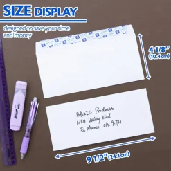 BAZIC #10 Self-Seal White Envelope (50/Pack)