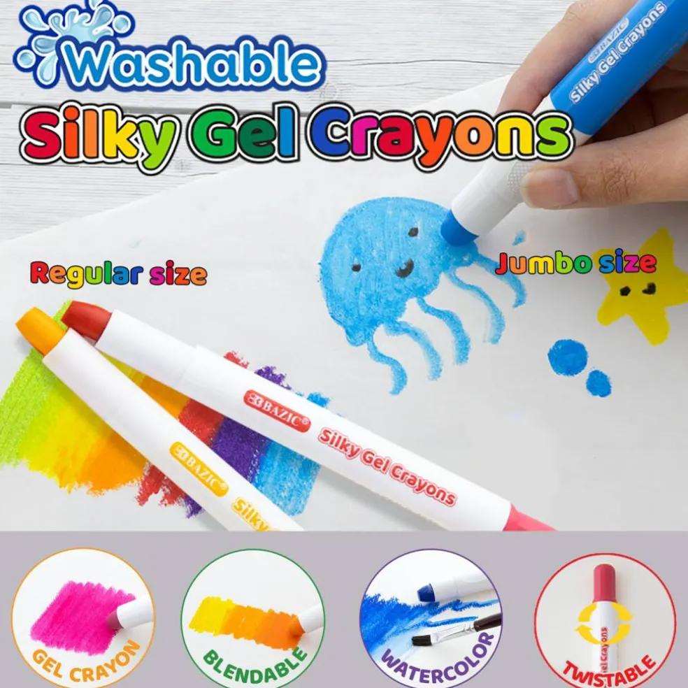 BAZIC Silky Gel Crayons 6 Color