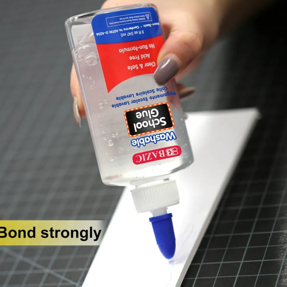 BAZIC Washable Clear School Glue, 5 fl oz, for School Crafts Slime