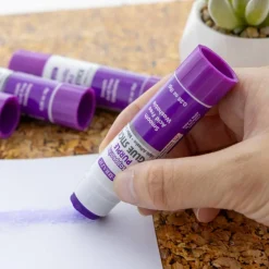 BAZIC Washable Disappearing Purple Glue Sticks, 0.28 oz, 4 Count