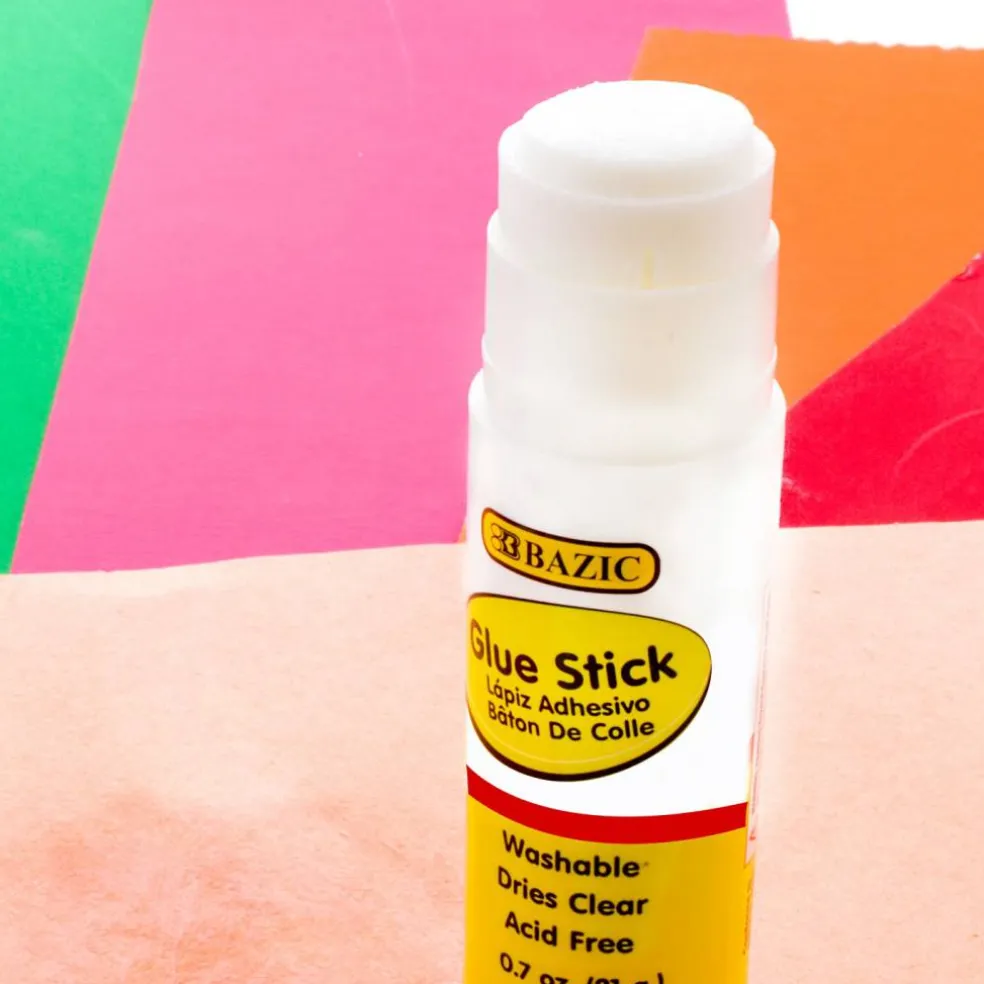BAZIC Washable Glue Sticks, 0.7 oz, 3 Count, for School Crafts Paper