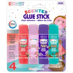 BAZIC Washable Scented Glue Sticks, 0.21 oz, 4 Count