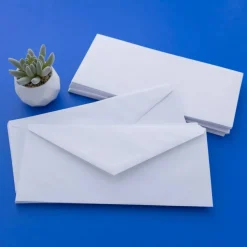 BAZIC #10 White Envelopes, Gummed, 50 Count, Plain-Face Paper