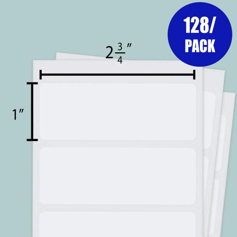 BAZIC White Multipurpose Label 2 3/4" X 1" (128/Pack)