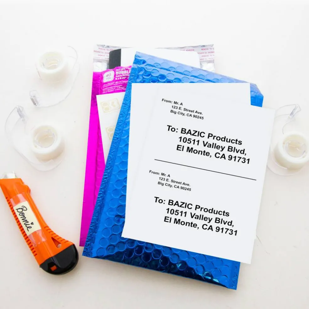 BAZIC 8.5" x 11" Full Sheet Multipurpose Labels, White, 10 Count, 24-Pack