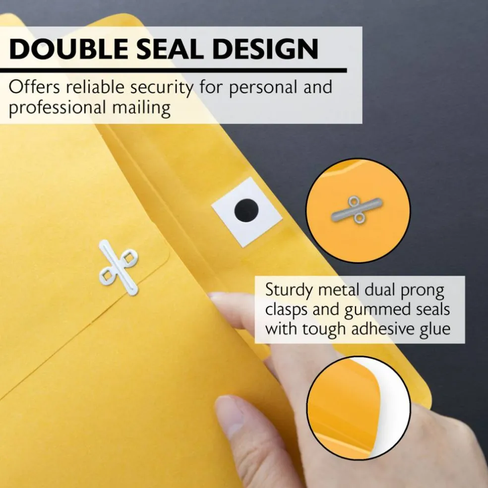 BAZIC 10 x 15 in Manila Clasp Envelopes, 100 Count, Metal Clasp Closure