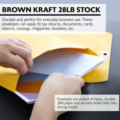 BAZIC 10 x 15 in Manila Clasp Envelopes, 100 Count, Metal Clasp Closure