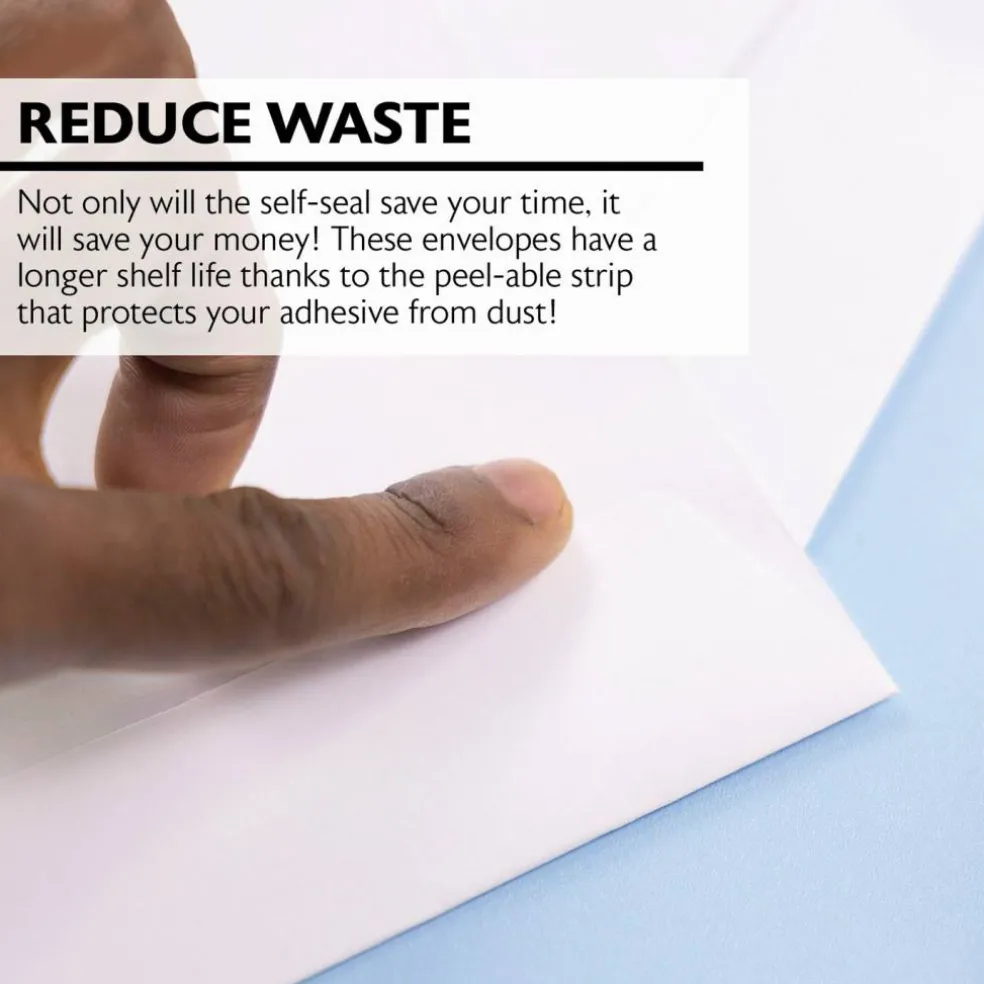 BAZIC 9 x 12 in White Envelopes, Self-Seal, 5 Count, for Mailing Office