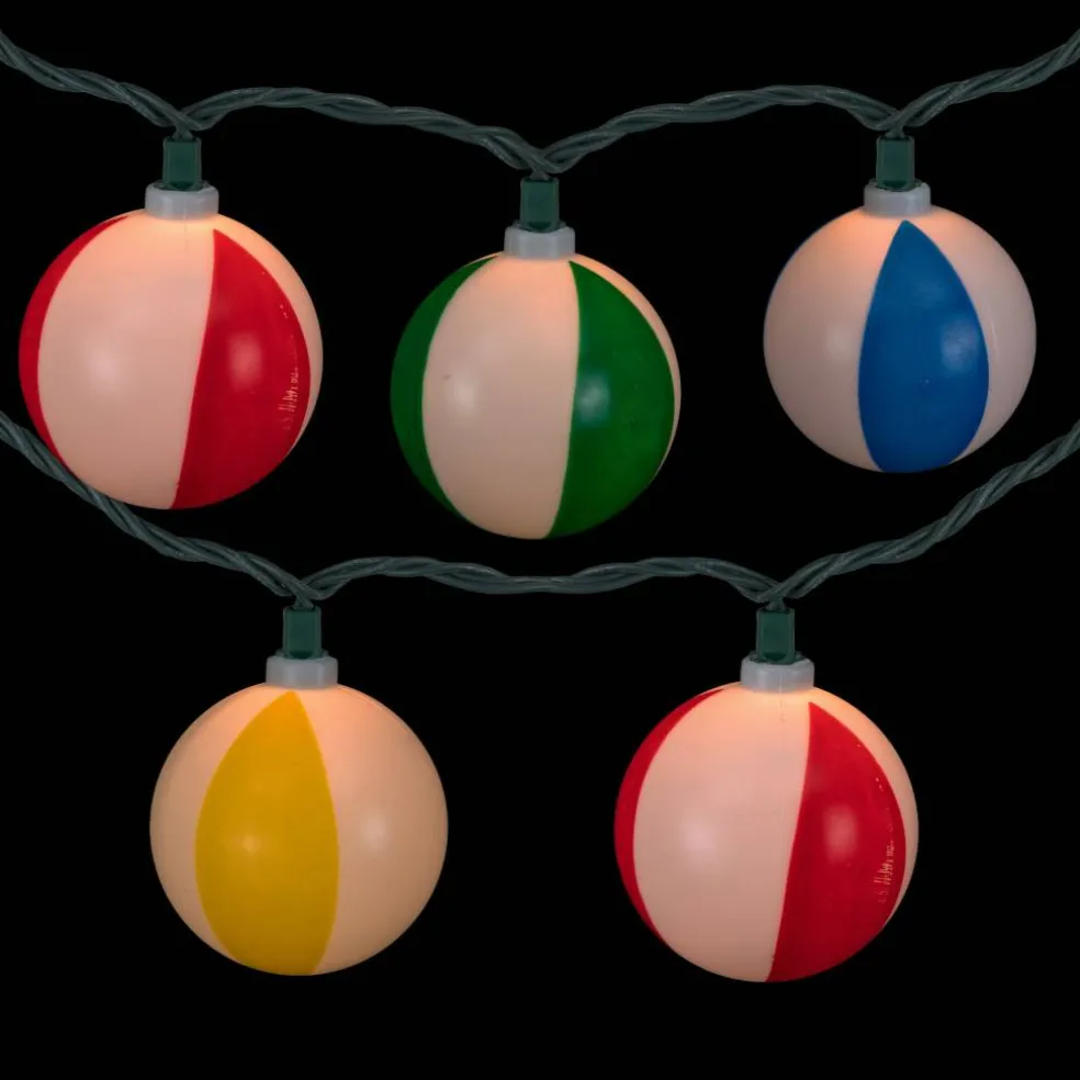 Beach Ball Patio Light with Green Wire Set
