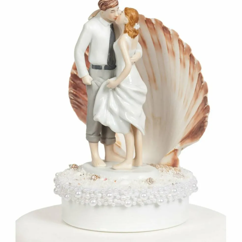 Beach Get Away Shell Wedding Cake Topper