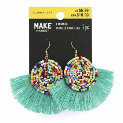 Beaded Tassel Dangle Earrings by Make Market®