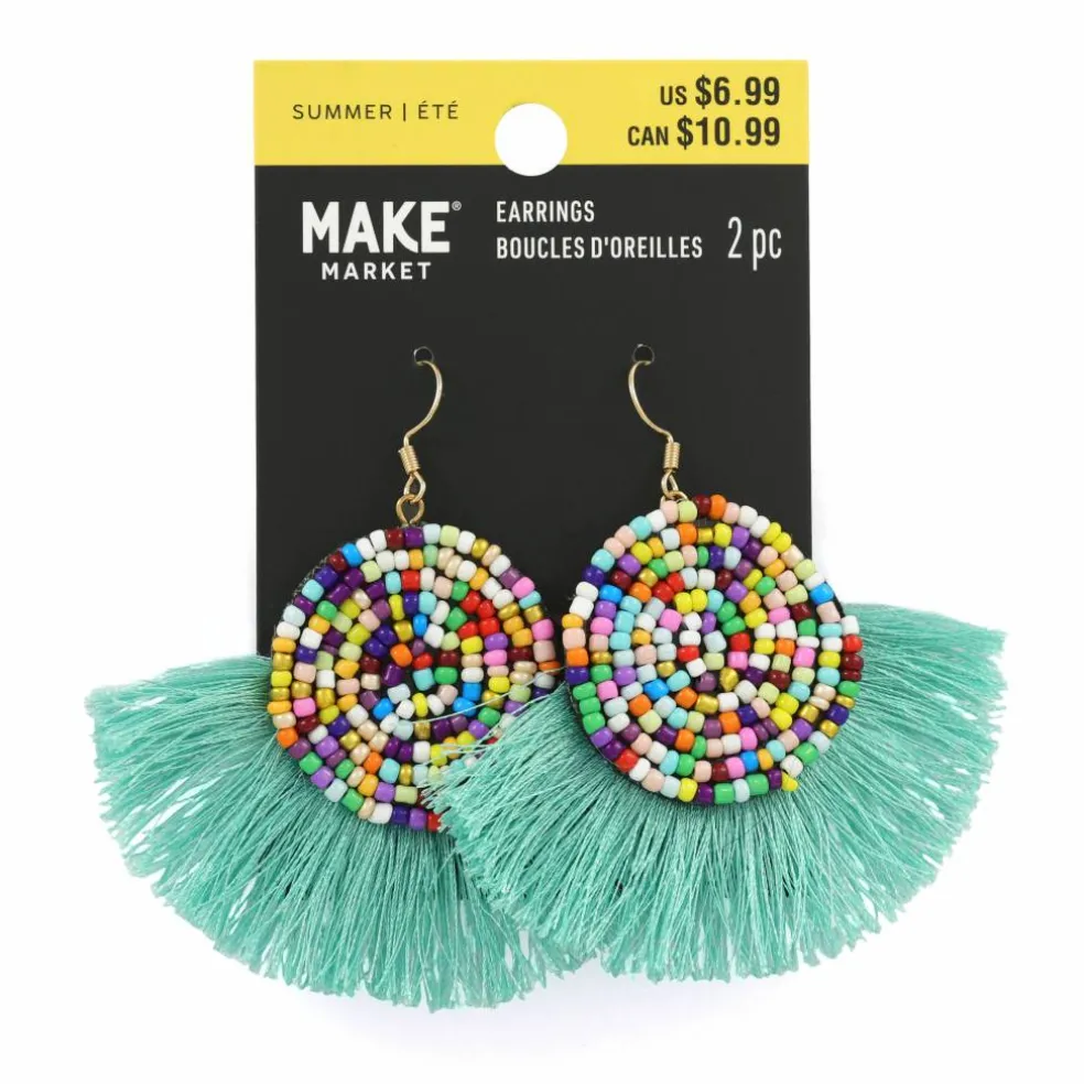 Beaded Tassel Dangle Earrings by Make Market®