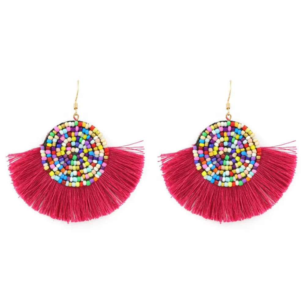 Beaded Tassel Dangle Earrings by Make Market®