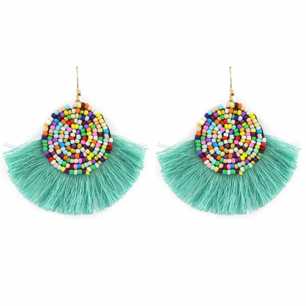 Beaded Tassel Dangle Earrings by Make Market®