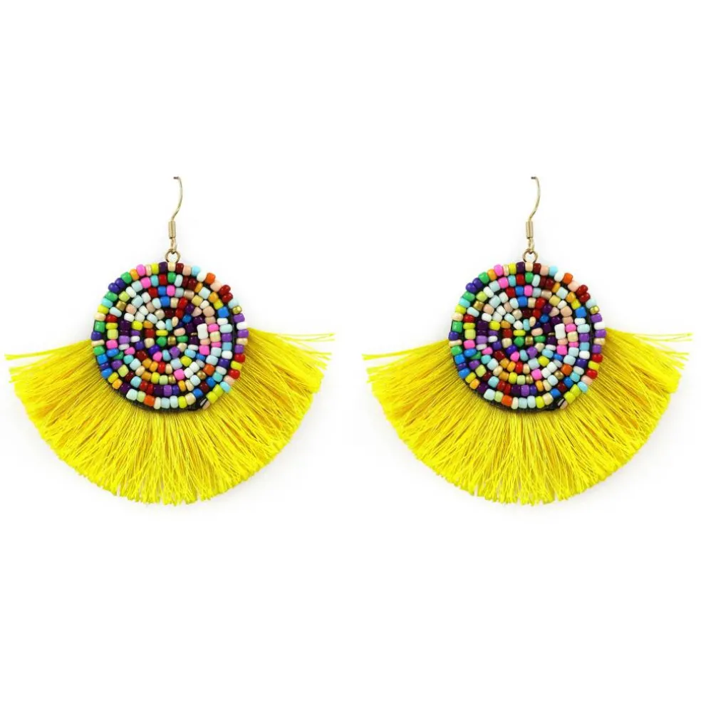 Beaded Tassel Dangle Earrings by Make Market®