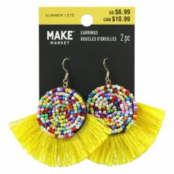 Beaded Tassel Dangle Earrings by Make Market®