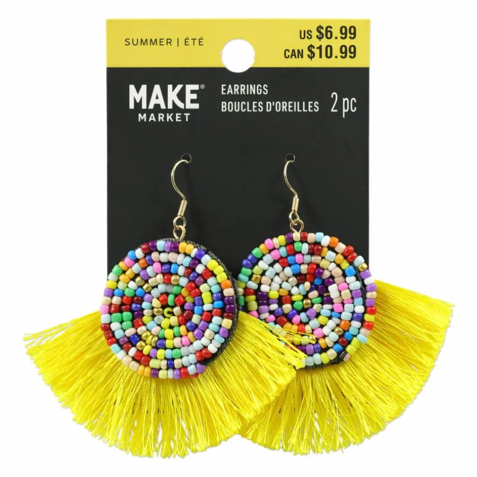 Beaded Tassel Dangle Earrings by Make Market®