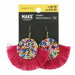 Beaded Tassel Dangle Earrings by Make Market®