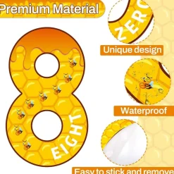 Bee Hive Jumbo Numbers Bulletin Board Set – Educational Math Posters 1–10 with Word Form & Counting Dots Classroom Wall Decor for Preschool, Kindergarten & Elementary