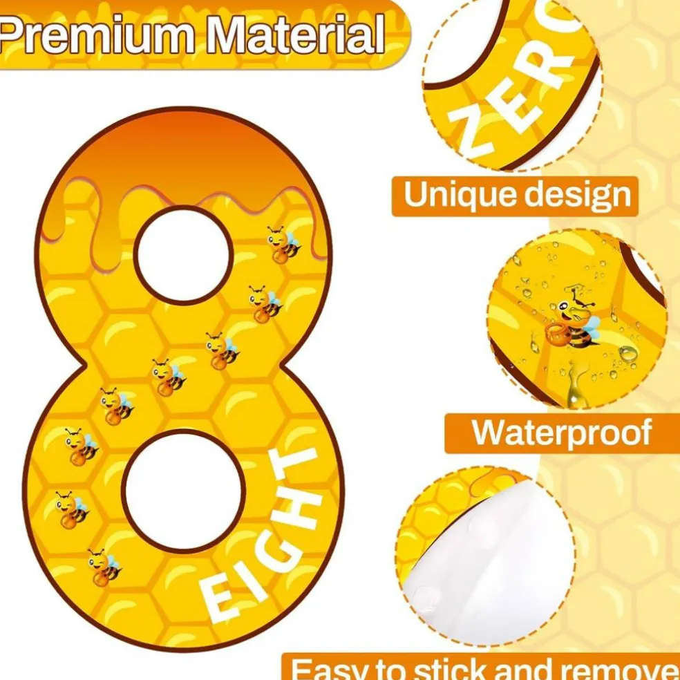 Bee Hive Jumbo Numbers Bulletin Board Set – Educational Math Posters 1–10 with Word Form & Counting Dots Classroom Wall Decor for Preschool, Kindergarten & Elementary