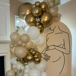 Beige and Champagne Gold Latex Balloon Set
