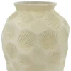 10" Beige Seashell Embossed Ceramic Vase by Ashland®