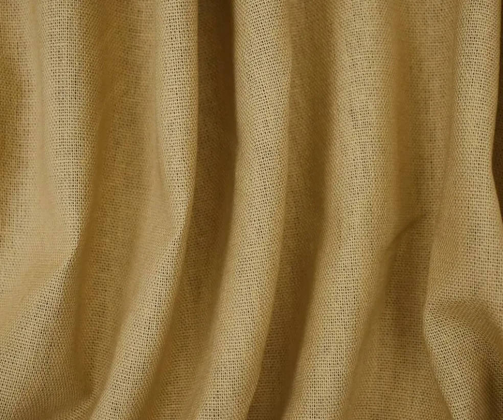 Beige Solid Linen Woven Shirting Fabric By the Yard