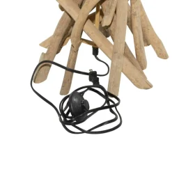 Beige Wood Rustic Floor Lamp, 62
