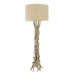 Beige Wood Rustic Floor Lamp, 62