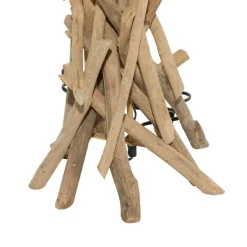 Beige Wood Rustic Floor Lamp, 62