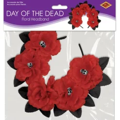 Beistle Adult Red Day of the Dead Floral Headband