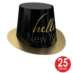 Beistle Black & Gold Hello New Year Party Favor Kit for 50
