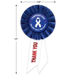 Beistle Blue I Support Our Health Care Workers Rosettes, 2ct.