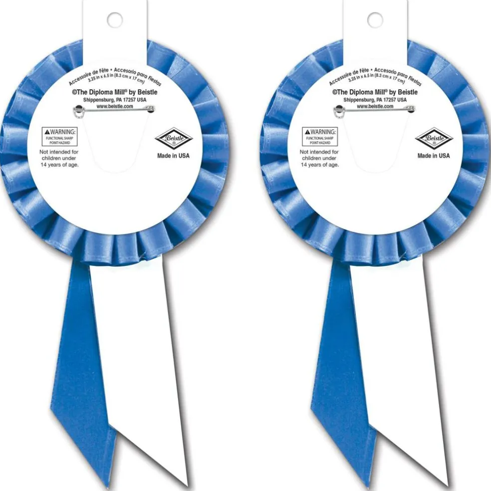Beistle 6.5" Blue Stripe Law Enforcement Rosettes, 2ct.